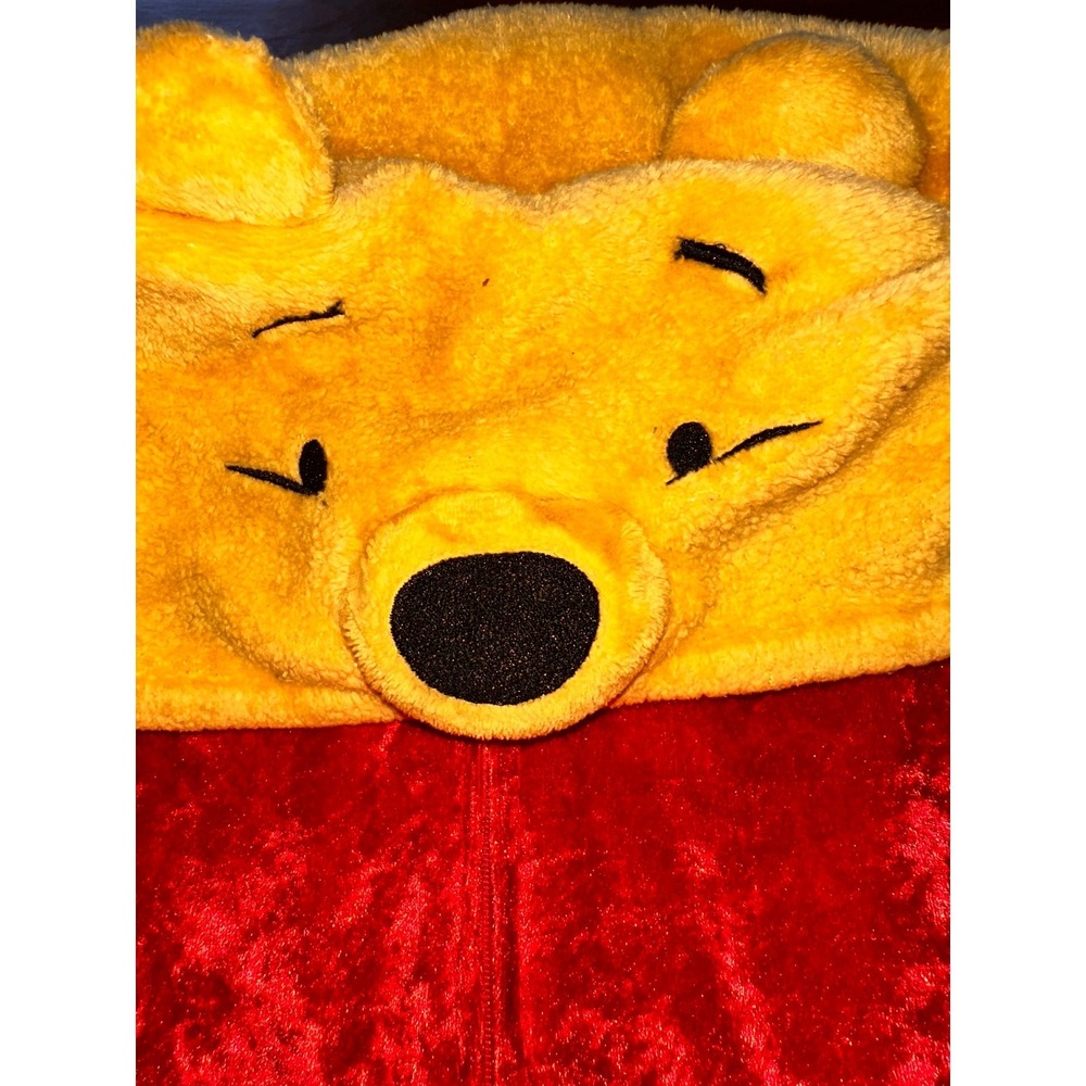 Disney Winnie the Pooh Plush Fleece Hooded One Piece Pajamas Costume XL 16/18